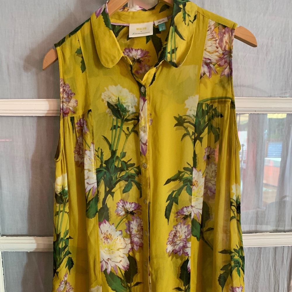 Maeve Anthropologie Duchess Floral Blouse Size 18